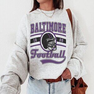 Baltimore Football Retro Ravens Sweatshirt NFL Crewneck Fan Gift 79